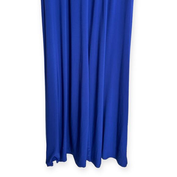 Eliza J Blue Jeweled Empire Waist Keyhole Front Stretch Maxi Dress Women's 12 - Picture 4 of 12